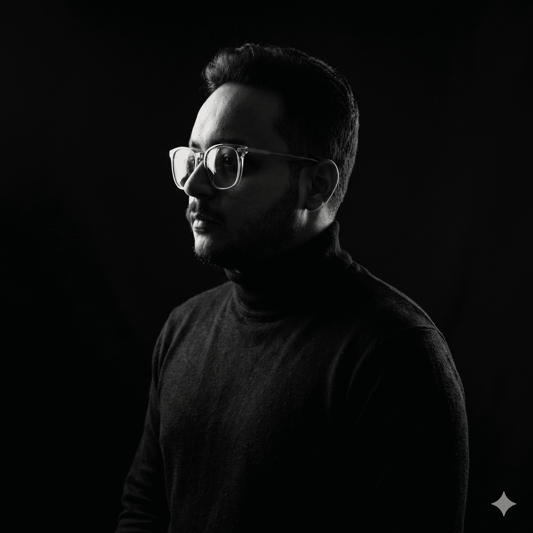 Abdelrhman, black and white portrait